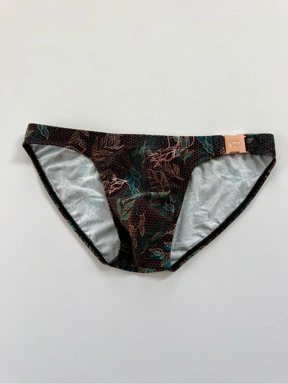 Teamm8 Men's Swim Briefs in Tropical Leaf Print